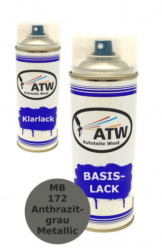Autolack für Mercedes Benz 172 Anthrazitgrau Metallic+400ml Klarlack Set